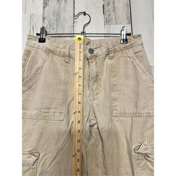 Miami Vice Cargo Pants Size small Beige Wide Leg Loose Fit Tan - Picture 4 of 9